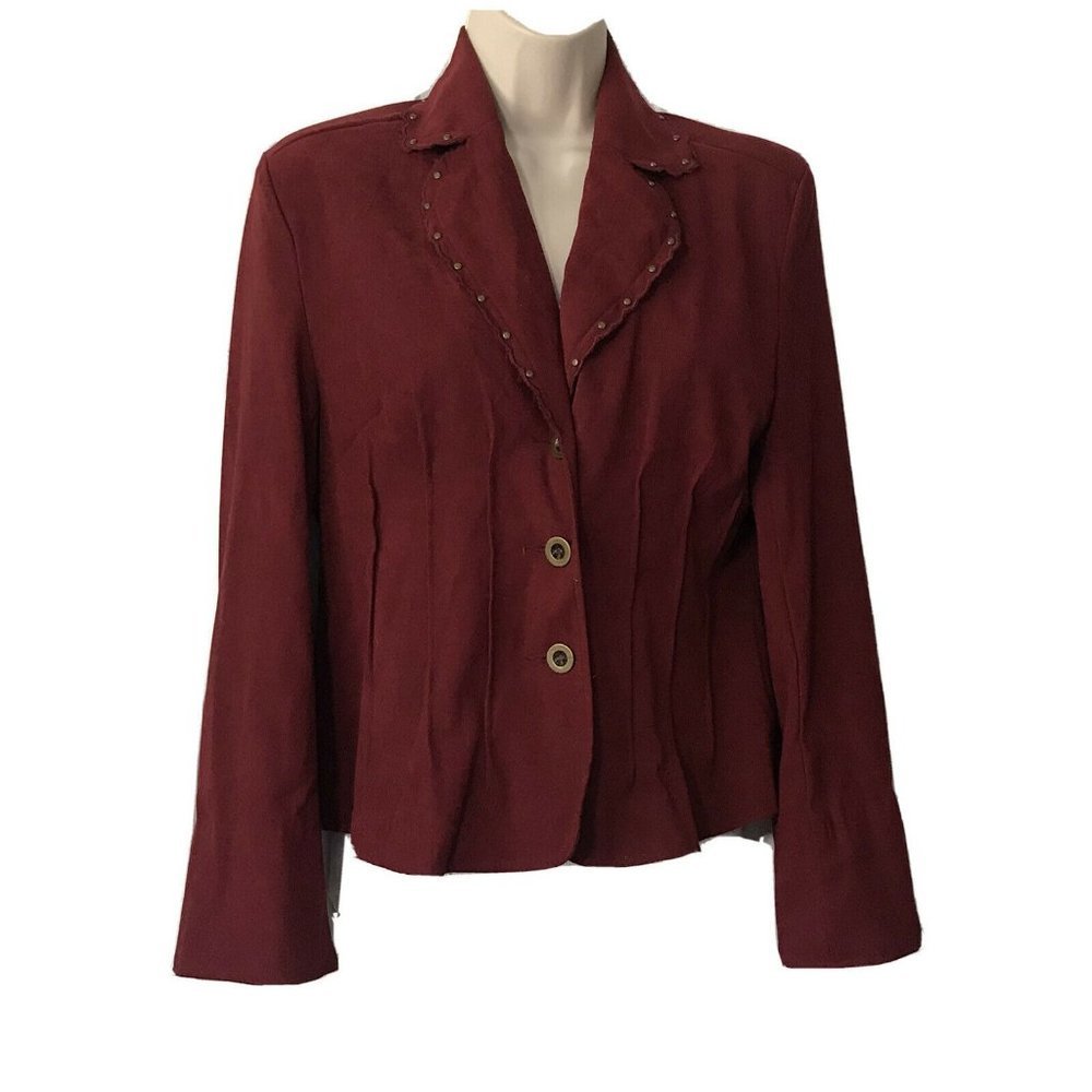 Jane Ashley Women's Blazer ~ Sz S ~ Burgundy